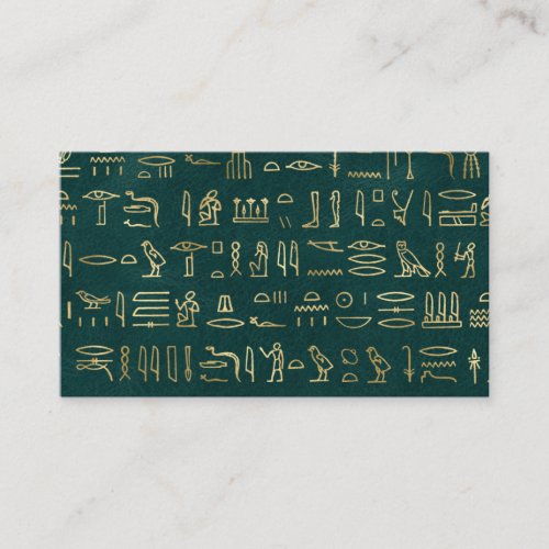 Golden Egyptian Hieroglyphs Typography Egypt Business Card