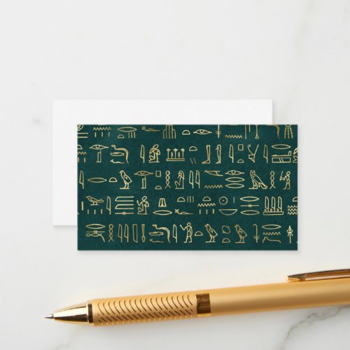 Golden Egyptian Hieroglyphs Typography Egypt Enclosure Card