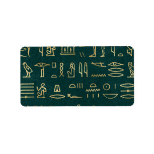 Golden Egyptian Hieroglyphs Typography Egypt Label