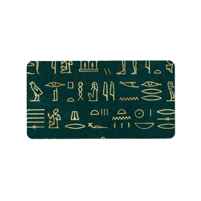 Golden Egyptian Hieroglyphs Typography Egypt Label (Front)
