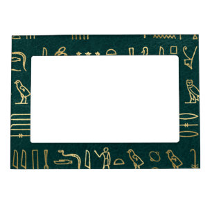 Golden Egyptian Hieroglyphs Typography Egypt Magnetic Frame