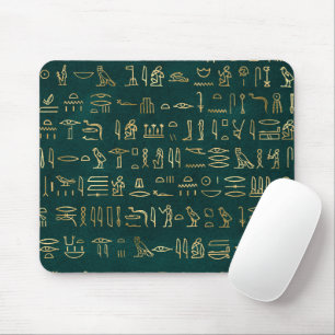 Golden Egyptian Hieroglyphs Typography Egypt Mouse Pad