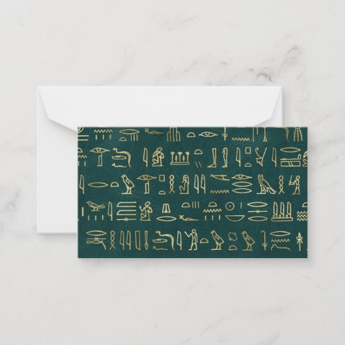 Golden Egyptian Hieroglyphs Typography Egypt Note Card