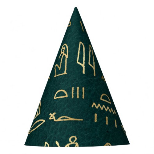 Golden Egyptian Hieroglyphs Typography Egypt Party Hat