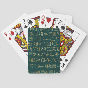 Golden Egyptian Hieroglyphs Typography Egypt Poker Cards