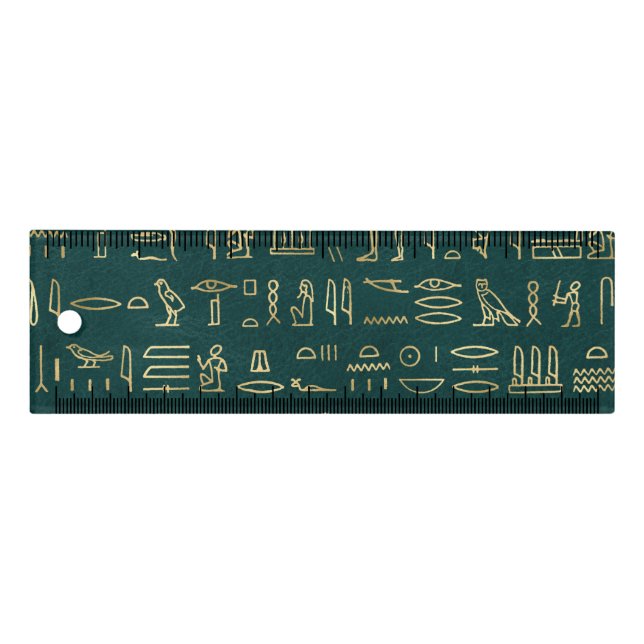 Golden Egyptian Hieroglyphs Typography Egypt Ruler (Front)