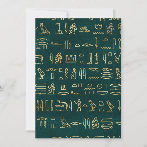 Golden Egyptian Hieroglyphs Typography Egypt Thank You Card