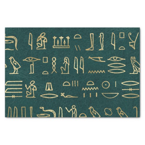 Golden Egyptian Hieroglyphs Typography Egypt Tissue Paper