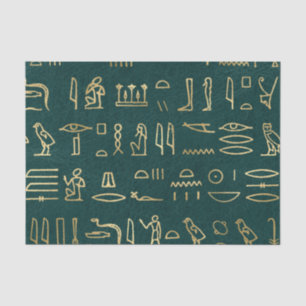 Golden Egyptian Hieroglyphs Typography Egypt Tissue Paper