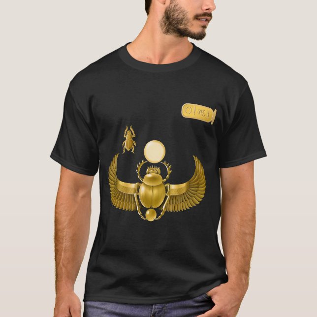 Golden Egyptian Scarab T-Shirt (Front)