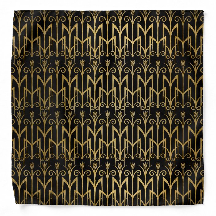 Golden Egyptian Wheat Color Barley Art Deco Bandana Zazzle Com