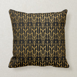 Golden Egyptian Wheat Color Barley Art Deco Throw Pillow