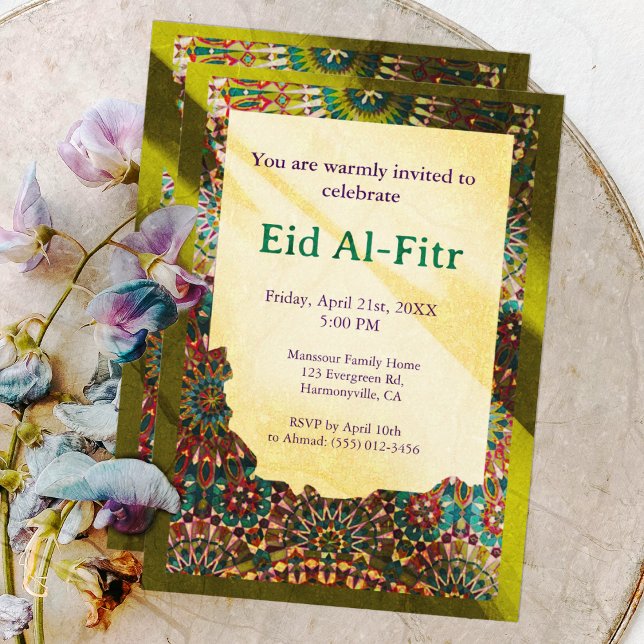 Golden Eid Celebration ornamental Eid Party Eid Invitation (Creator Uploaded)