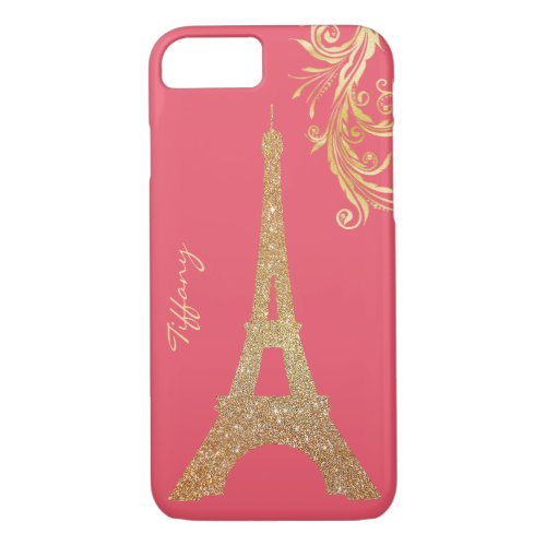 Golden Eiffel Tower Custom iPhone 7 Case