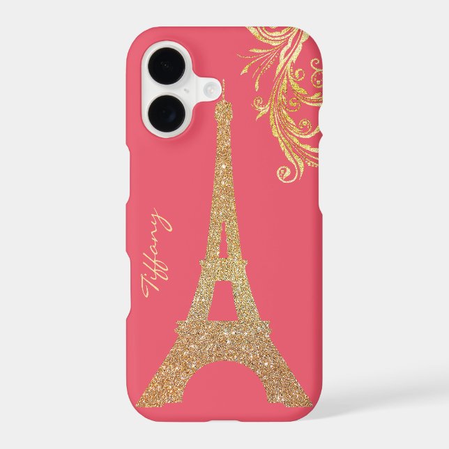 Golden Eiffel Tower Custom iPhone 7 Plus Case (Back)