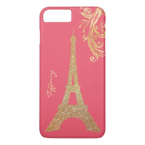 Golden Eiffel Tower Custom iPhone 7 Plus Case