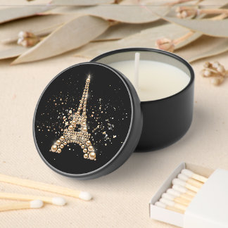 Golden Eiffel Tower Mini Candle Favors