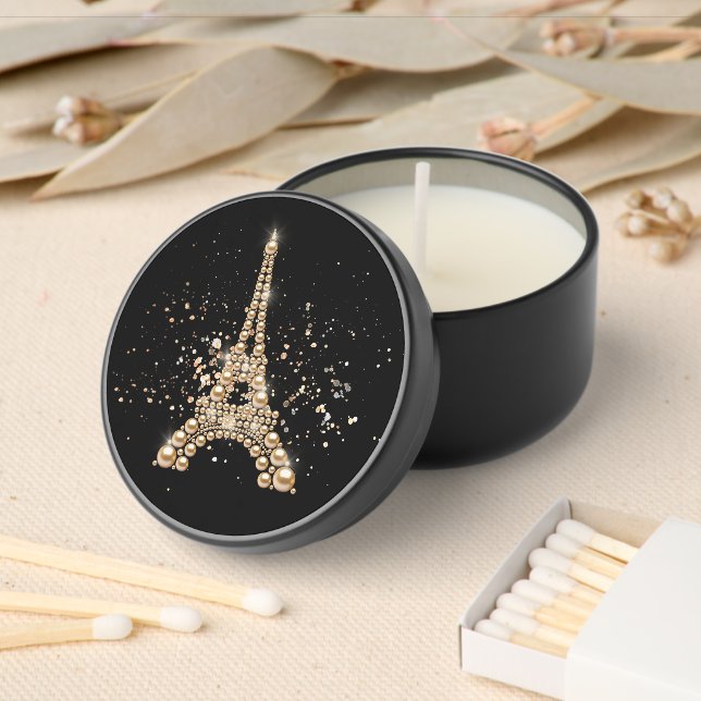 Golden Eiffel Tower Mini Candle Favors (Insitu)