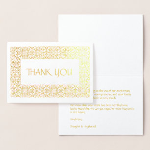 Golden Elegance All-Occasion "Thank You" Foil Card