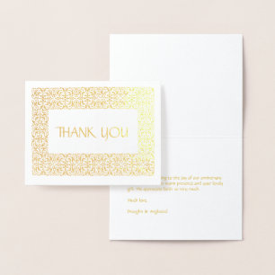 Golden Elegance All-Occasion "Thank You" Note Foil Card
