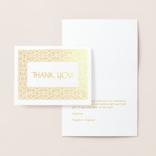 Golden Elegance All_Occasion Thank You Note Foil Card