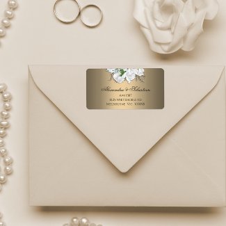 Golden Elegance and White Roses Wedding 