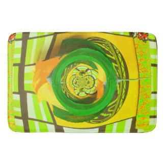 Golden Elegance: Beautiful African Yellow Rose Art Bathroom Mat