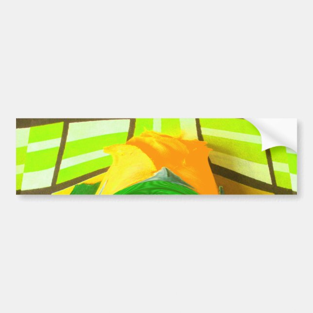 Golden Elegance: Beautiful African Yellow Rose Art Bumper Sticker (Front)