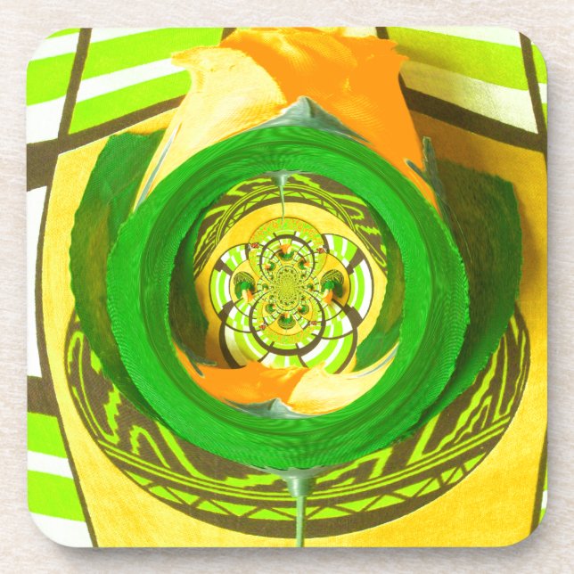 Golden Elegance: Beautiful African Yellow Rose Art Drink Coaster (Front)