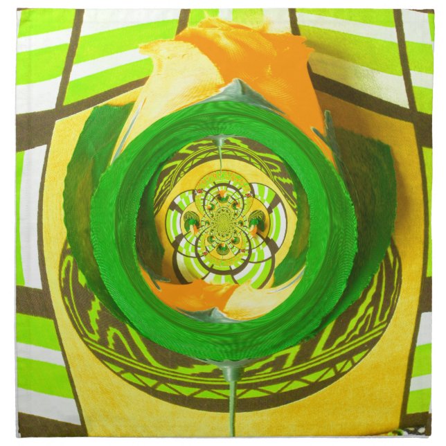 Golden Elegance: Beautiful African Yellow Rose Art Napkin (Front)