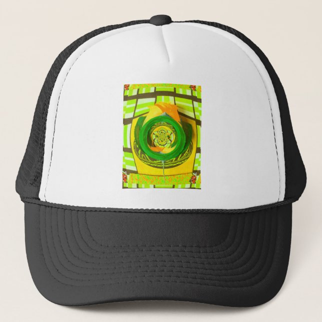 Golden Elegance: Beautiful African Yellow Rose Art Trucker Hat (Front)