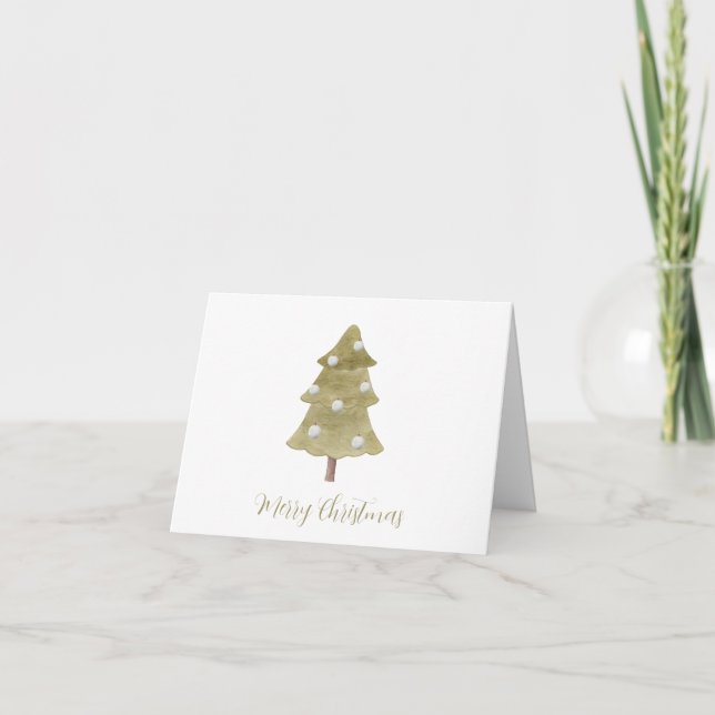 Golden Elegance | Blessed Christmas Tree Holiday Card (Front)