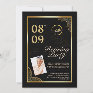 Golden Elegance: Celebrating the Years of Success Invitation
