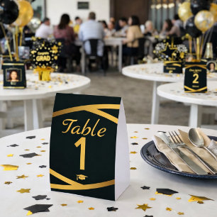 Golden Elegance Class Of Graduation Paper Table Tent