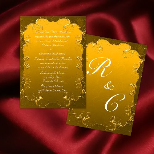 Golden Elegance Classic Wedding Invitation