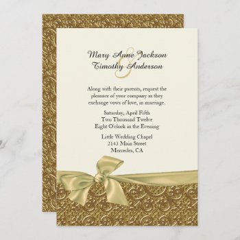 Golden Elegance Custom Wedding Invitation by Myweddingday at Zazzle