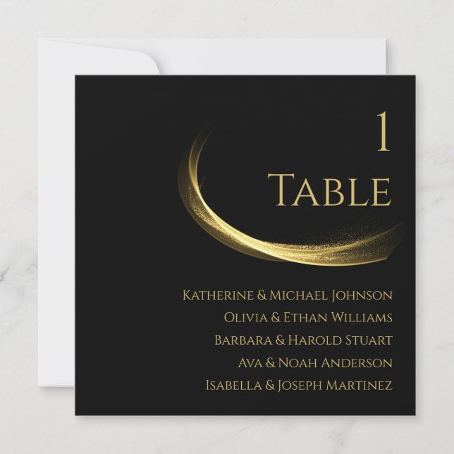 Golden Elegance-Seating Chart Invitation (Front)