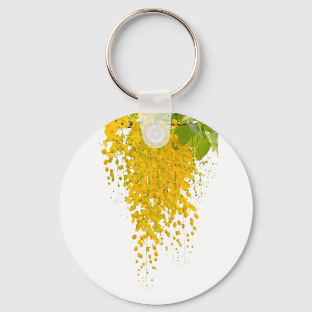 Golden Elegance Sunlit Cascade Hanging Gold Bloomi Keychain (Front)
