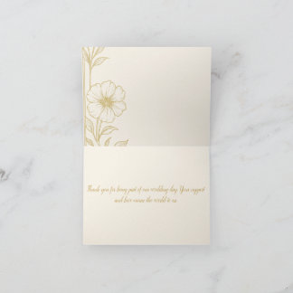 Golden Elegance Thank You Card – Classic Wedding