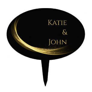 Golden Elegance-Wedding Cake- Cake Topper