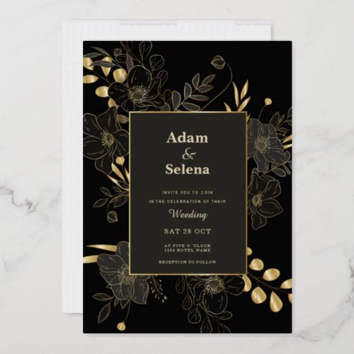 Golden Elegance Wedding Invitation Foil Invitation