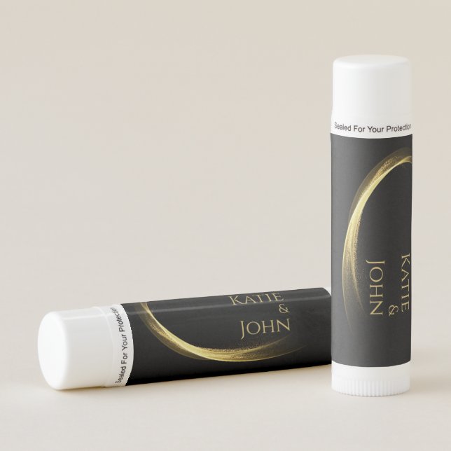 Golden Elegance-Wedding Keepsake- Lip Balm (Front)