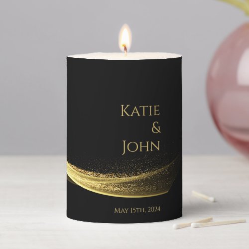 Golden Elegance_Wedding_ Pillar Candle