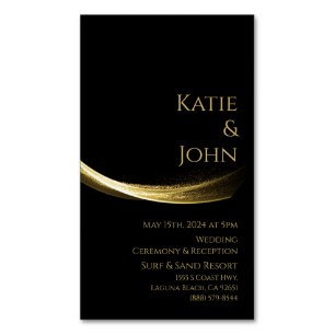 Golden Elegance-Wedding Save our Date Business Card Magnet