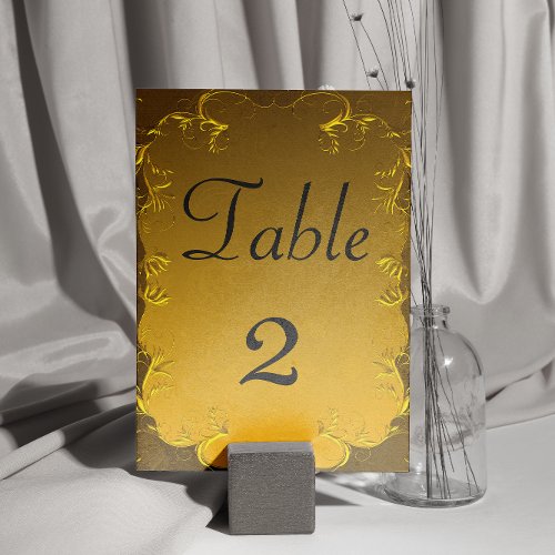 Golden Elegance Wedding Table Number