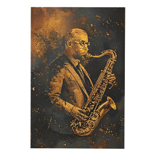 Golden Elegance Wood Wall Art