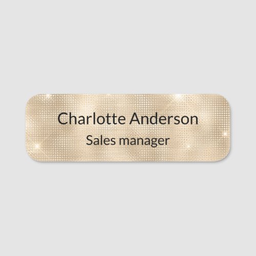 Golden elegant business employee name tag