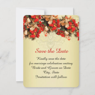 Golden Elegant Christmas Wishes Save the date