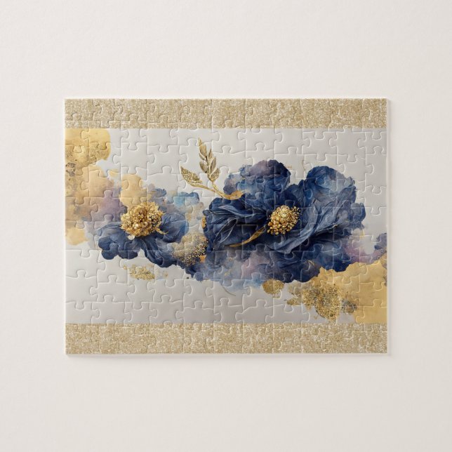 Golden Elegant Flower Jigsaw Puzzle (Horizontal)