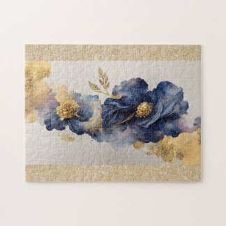 Golden Elegant Flower Jigsaw Puzzle
